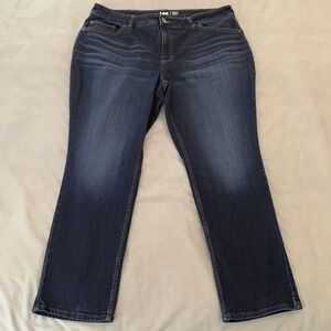 Lee Jeans Womens 22WM Blue Regular Fit Straight Leg Mid Rise Stretch Denim Pants